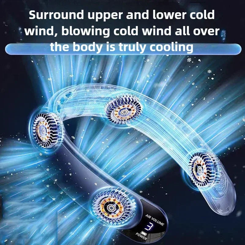 Bladeless Neck Fan 4000mAh Wearable Cooling Fan